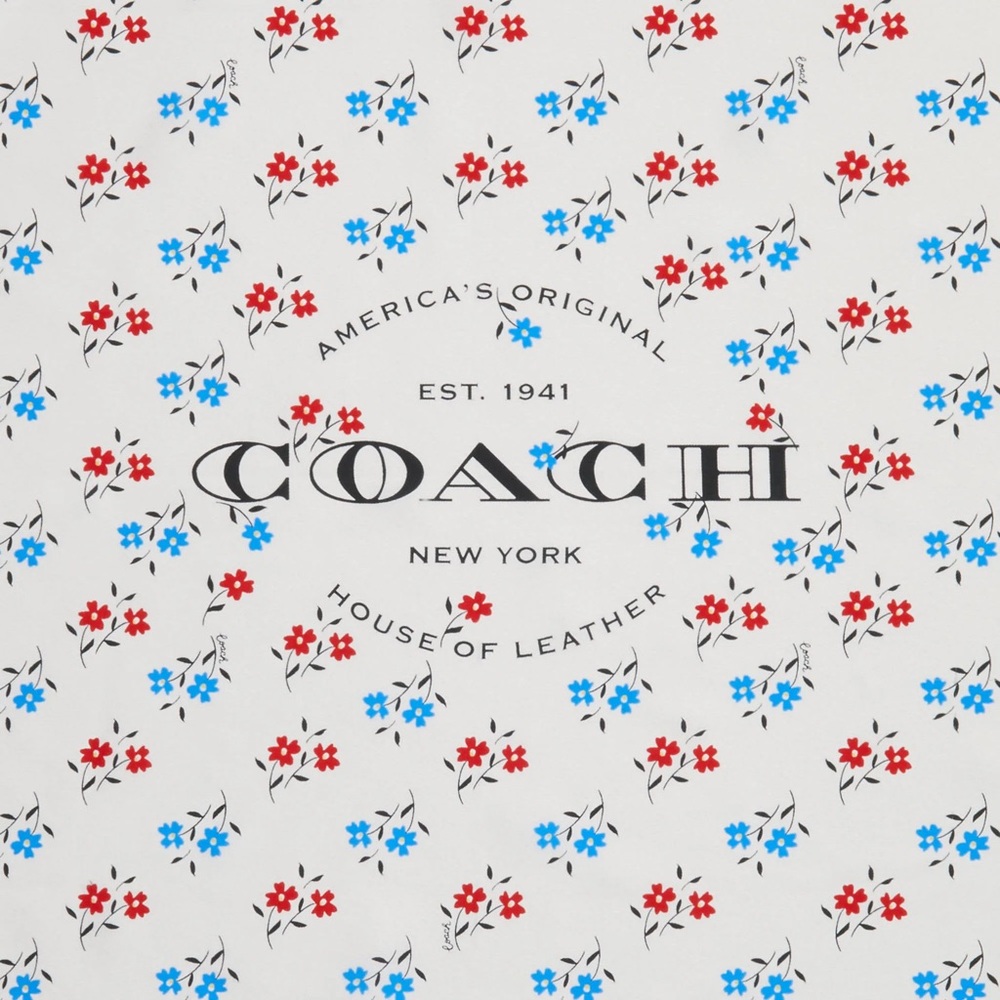 🍀🍀 Coach Women's Boardwalk Floral Print Silk Bandana/Scarf NEW